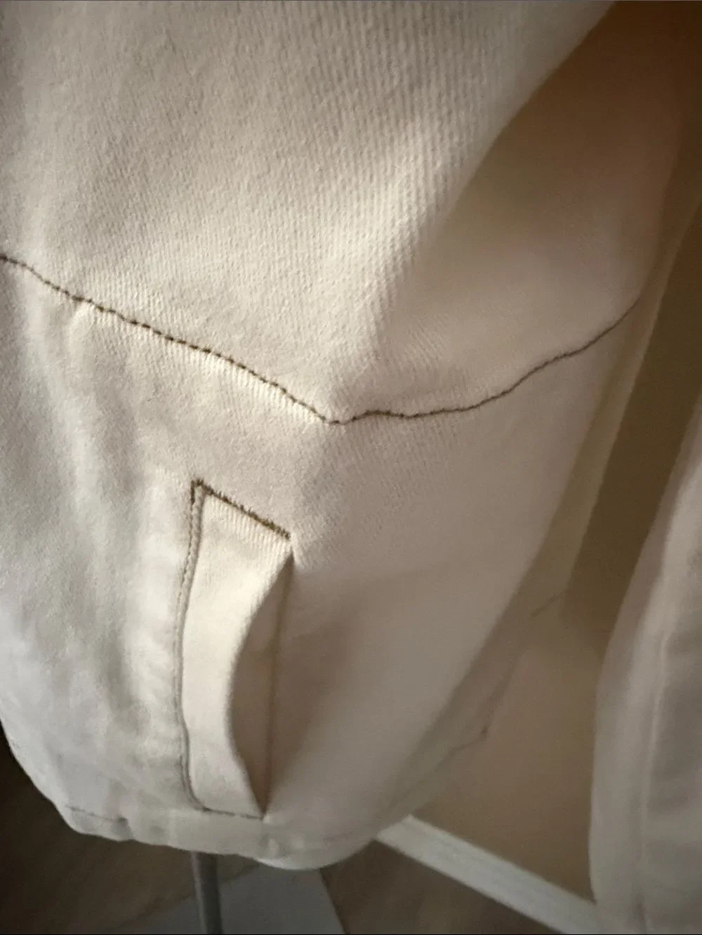Christopher & Banks Cream Button-Front Utility Barn Jacket